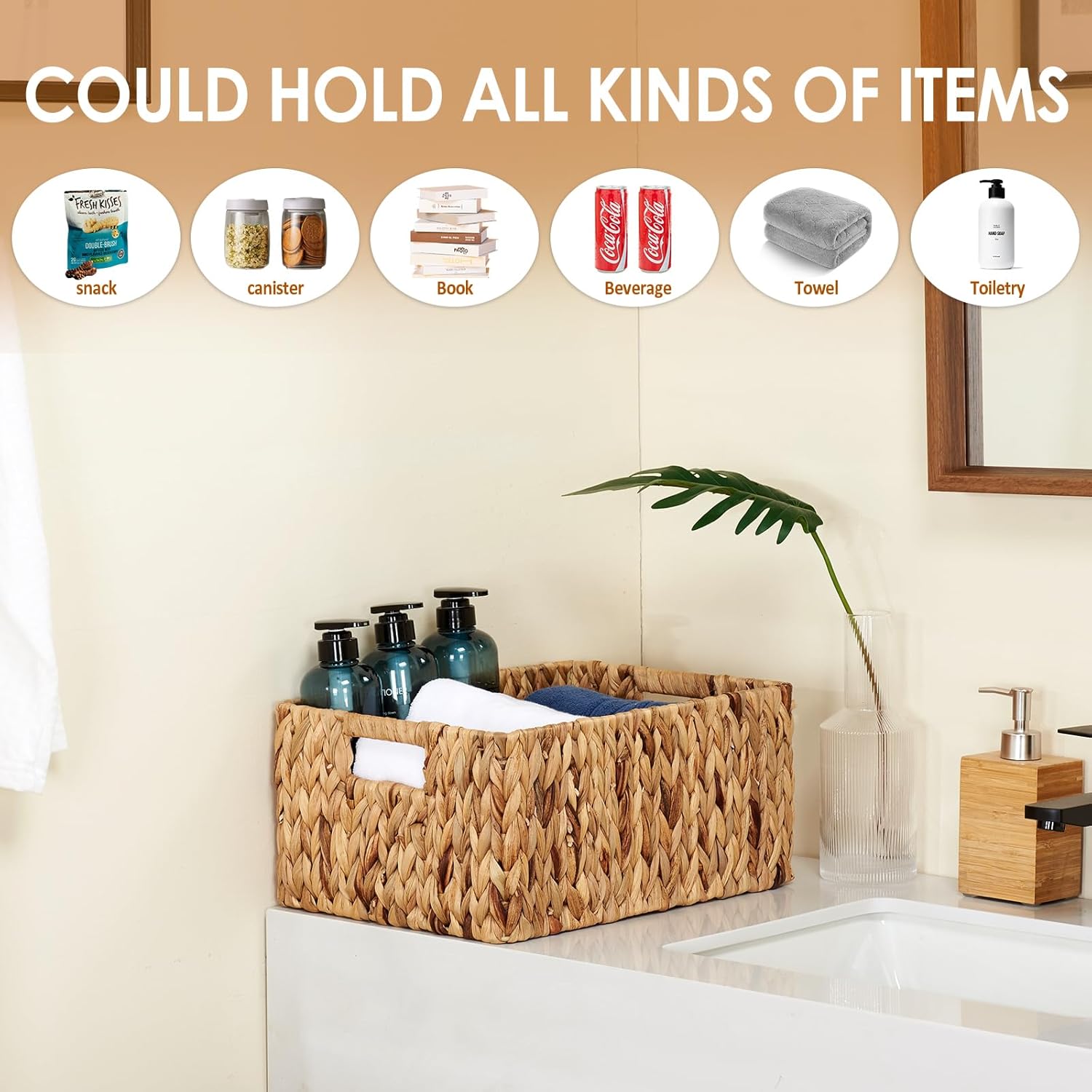 Rectangular Rattan Storage Basket — 15" - View 9