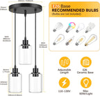 Adjustable Black Pendant Light — 3-Light - View 3