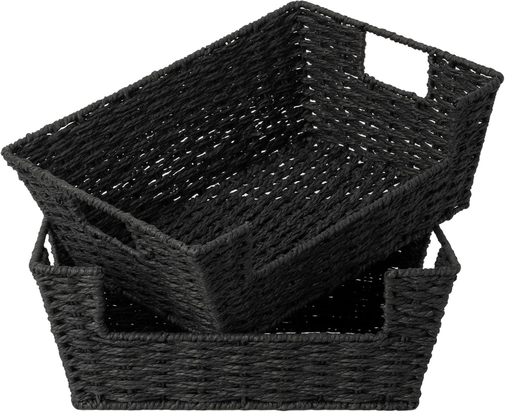 Beige Storage Basket — 5" — Black