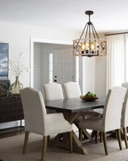 Adjustable Farmhouse Grey Chandelier — 4-Light - View 8