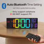 RGB Black Wall Clock — 16.2" - View 3