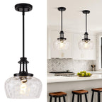 Modern Black Pendant Light — 10"