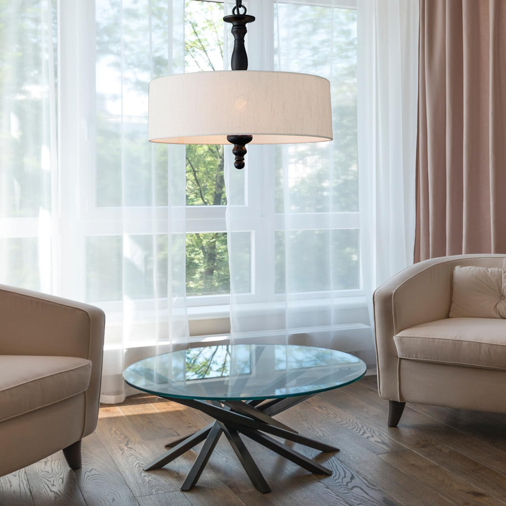Adjustable Beige Chandelier — 4-Light - View 6