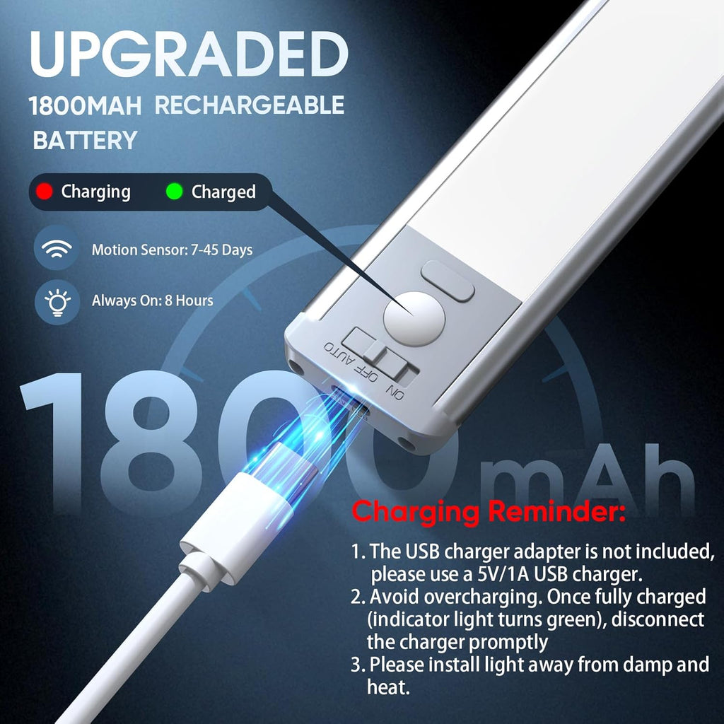 Rechargeable White Table Lamp — 10" - View 5