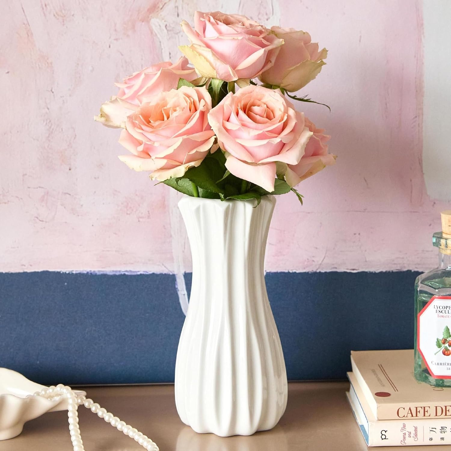 Boho Ceramic Flower Vase — 8" — Vase-03
