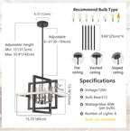 Modern Black Chandelier - View 2