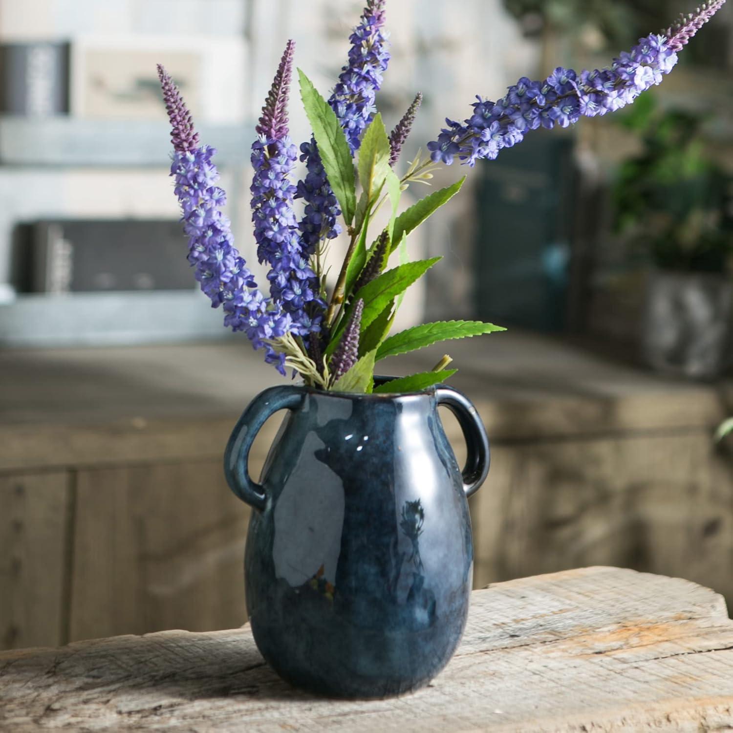 Farmhouse Black Flower Vase — 7" - View 2