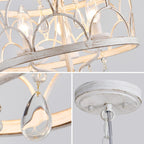 Round Farmhouse Gold Chandelier — 3-Light - View 7