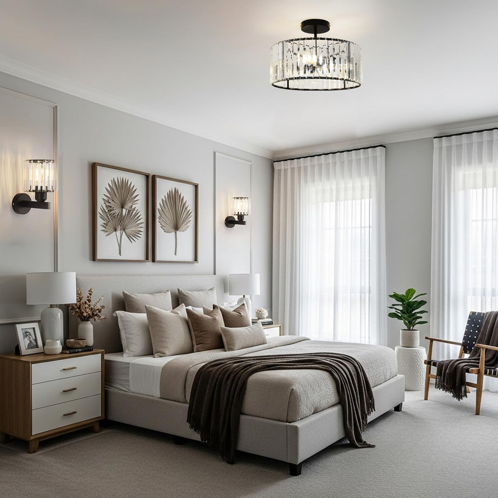 Luxe Black Chandelier — 3-Light - View 2