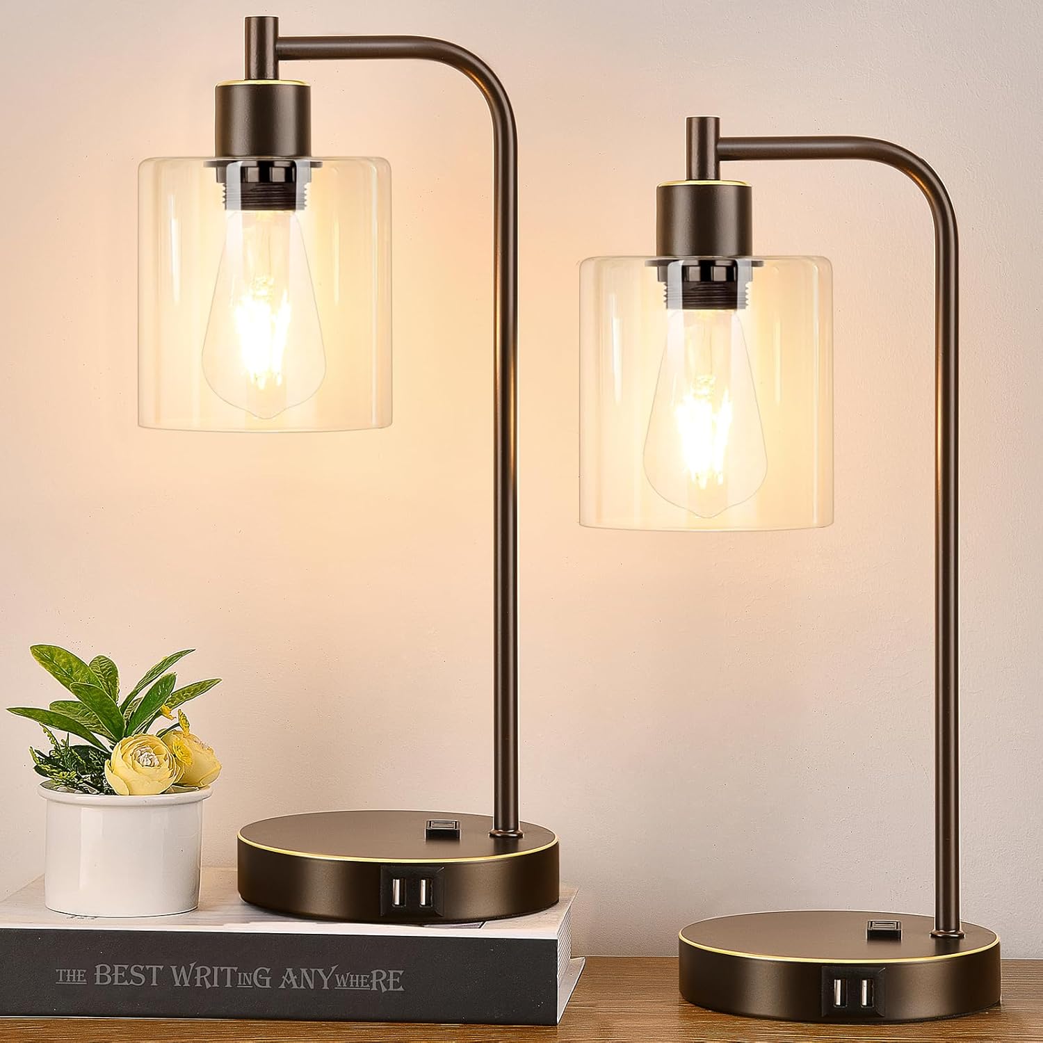 Dimmable Black LED Bulb — Set of 2 — Oil-Rubbed Bronze with Gold Edge