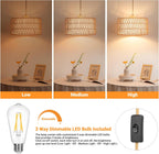 Dimmable Boho Fabric Pendant Light - View 5