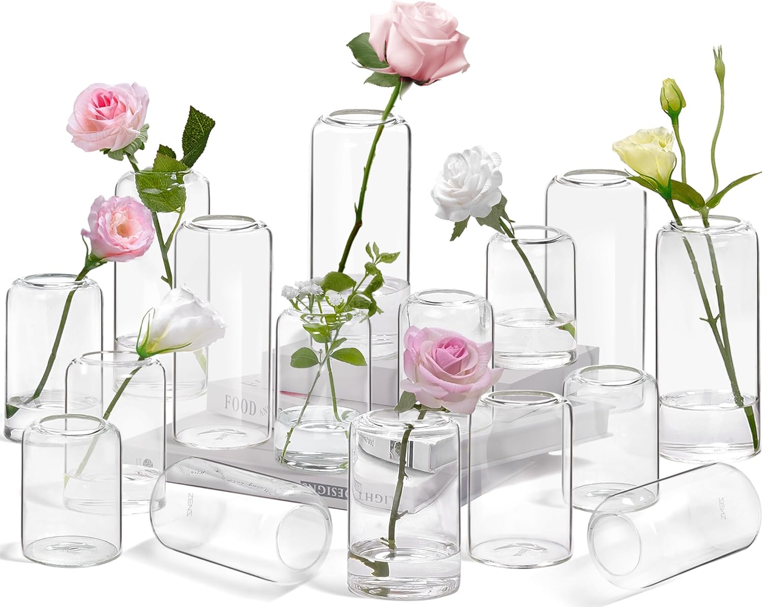 Modern Orange Vase — Set of 6 — Transparent