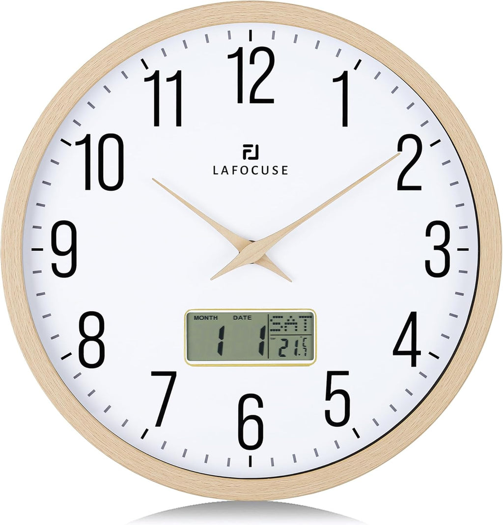 Battery Operated Beige Wall Clock — 12" - View 5