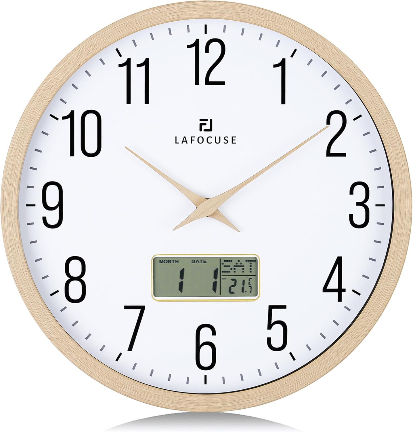 Battery Operated Beige Wall Clock — 12" - View 5