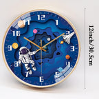Battery Operated Blue Wall Clock — 12" - View 4