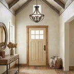 Adjustable Farmhouse Wood Chandelier — 5-Light - View 5
