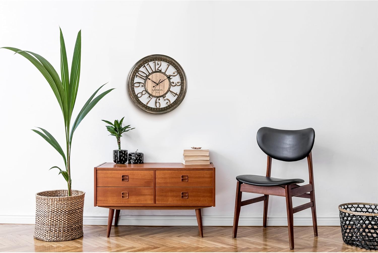 Battery Operated Farmhouse Brown Wall Clock — 16" - View 2