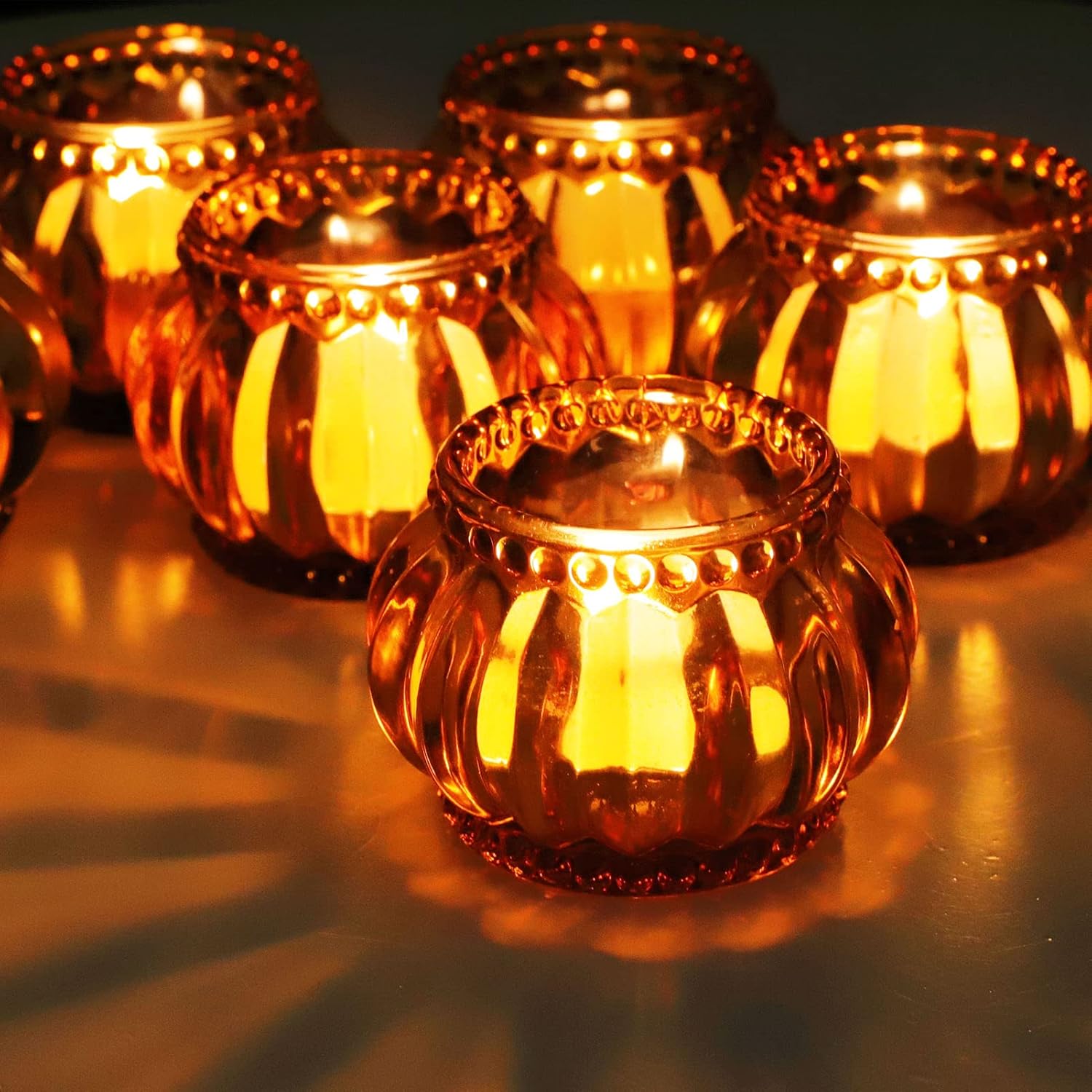 Luxe Gold Candle — Set of 6 — Amber