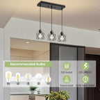 Farmhouse Black Pendant Light — 3-Light - View 2