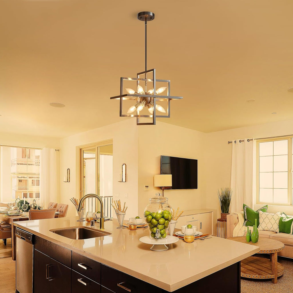 Farmhouse Gold Chandelier — 8-Light - View 8