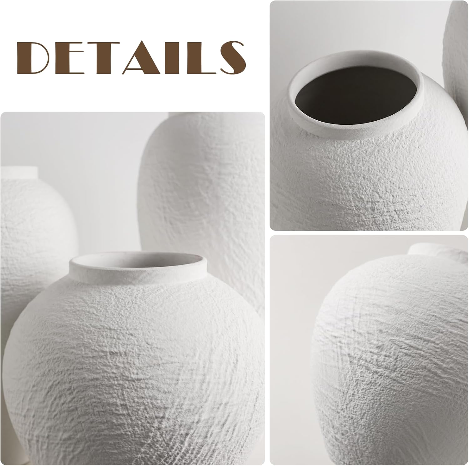 Vintage Farmhouse Ceramic Flower Vase — 12.6" - View 3