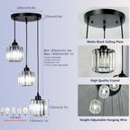 Adjustable Luxe Black Chandelier - View 3