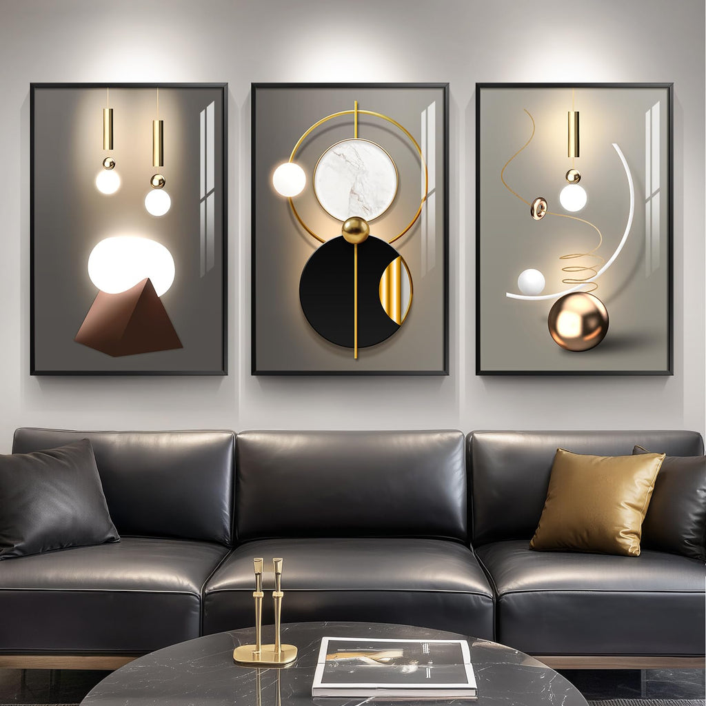Framed Luxe Black Wall Decor — 36"