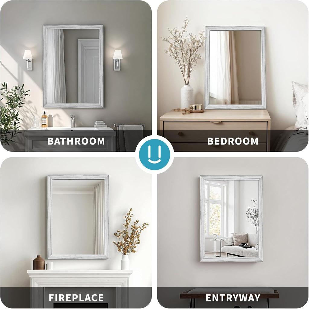 Framed Farmhouse Gold Wall Mirror — 20" - View 9