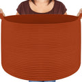 Boho Blue Throw Pillow — 22" — Burnt Orange