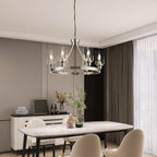 Adjustable Modern Black Chandelier — 6-Light - View 3