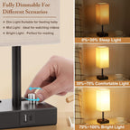 Dimmable Beige Bedside Lamp — Set of 2 - View 2