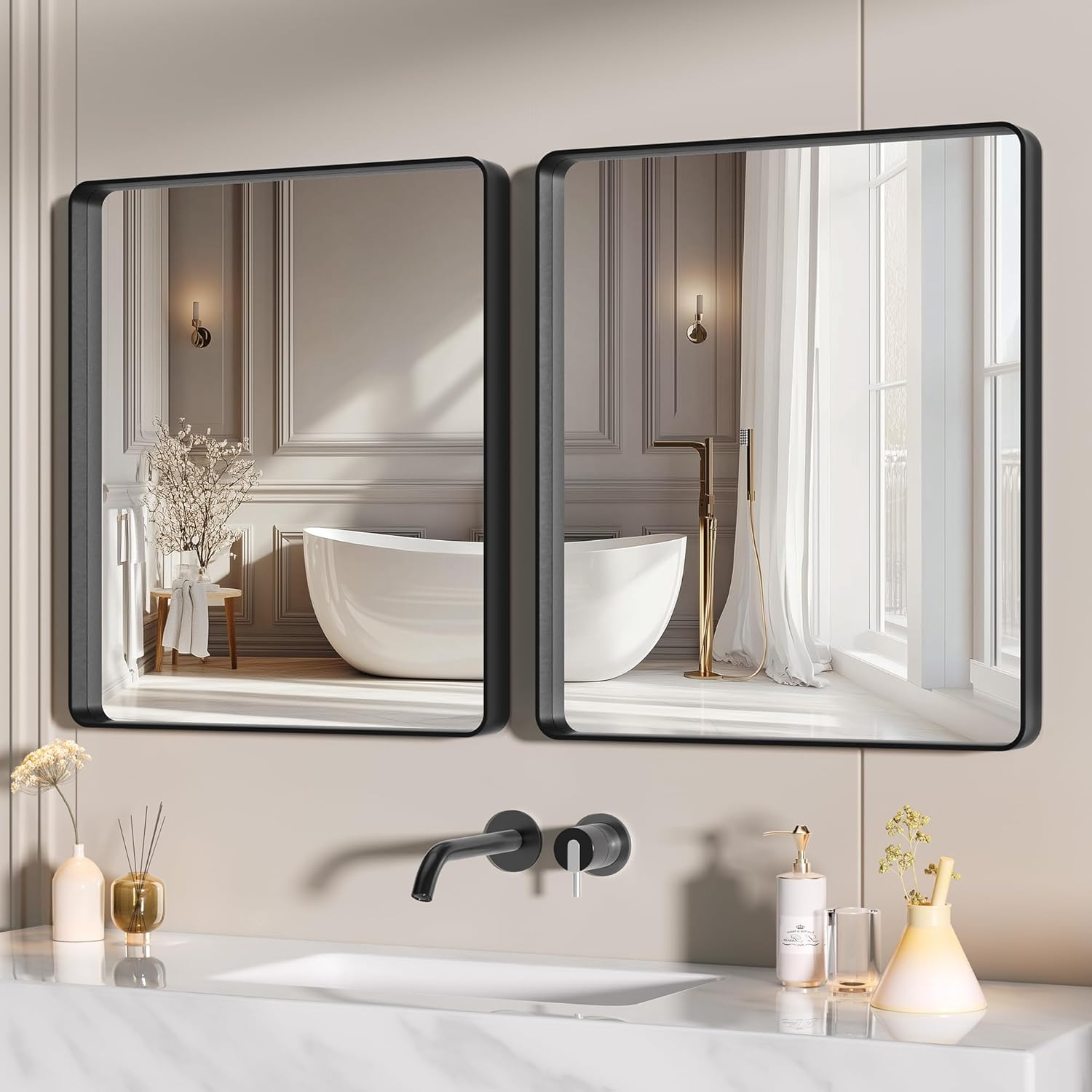 Black Vanity Mirror — 30" — Black