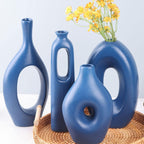 Round Boho Black Vase Set — Set of 4 - View 6