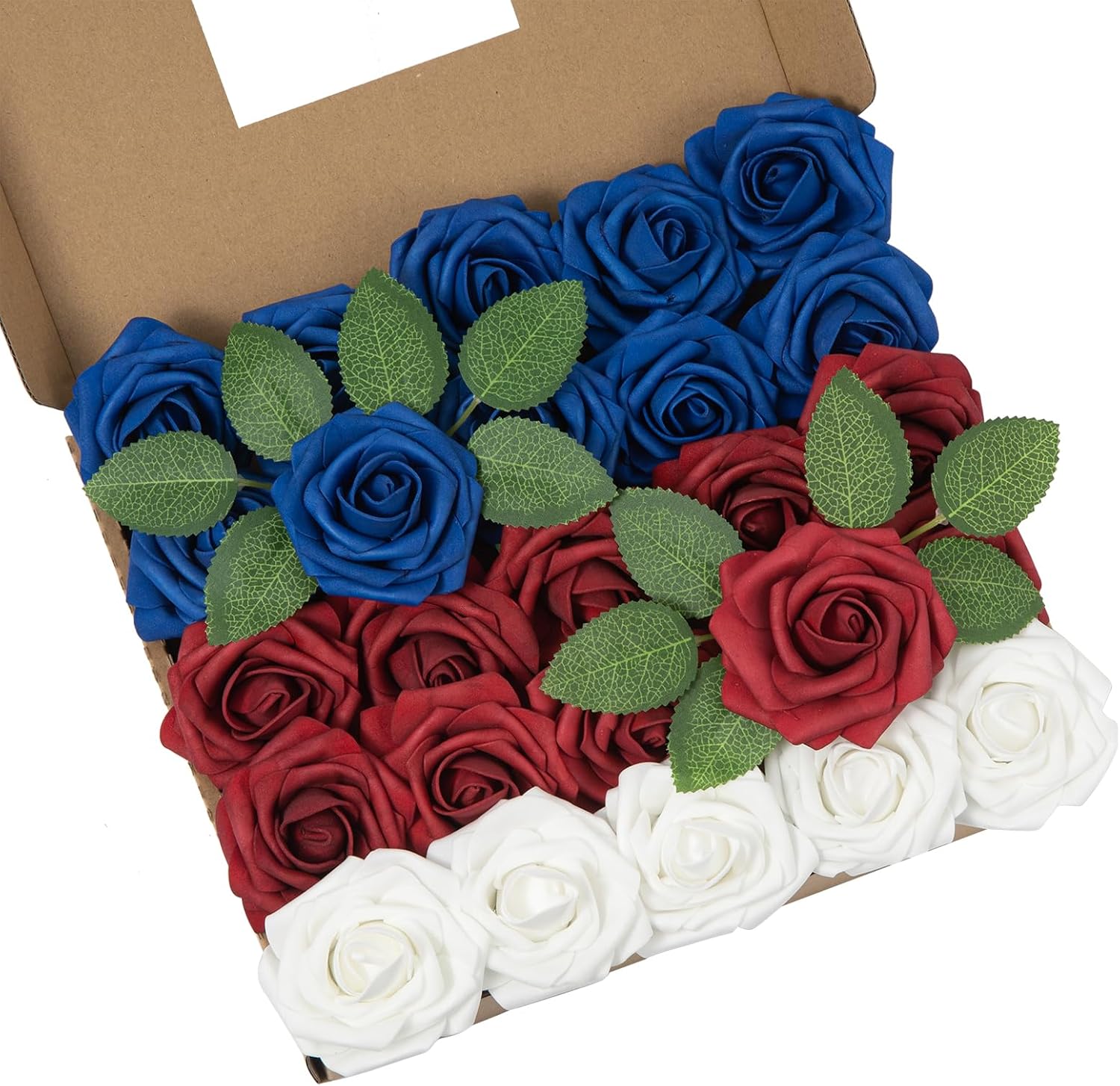 Black Artificial Plant — Blue White Red