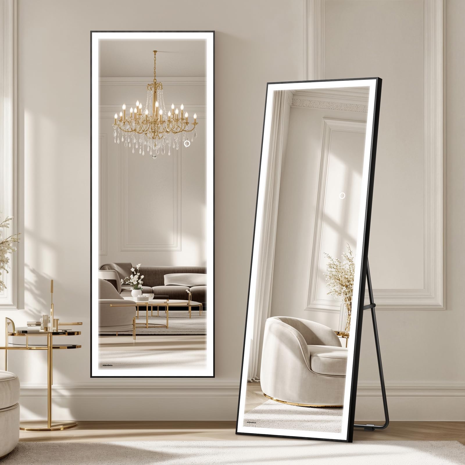 Adjustable Black Vanity Mirror — 56"