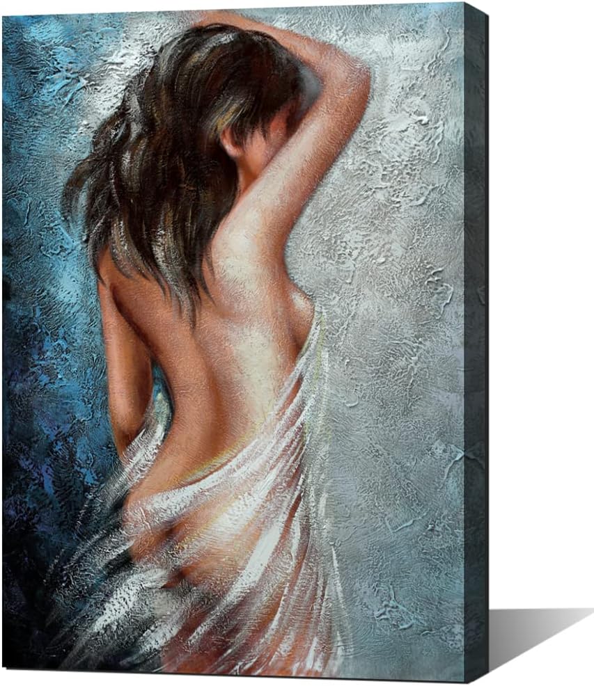Modern Metal Framed Wall Art — 16" — Nude Woman-03