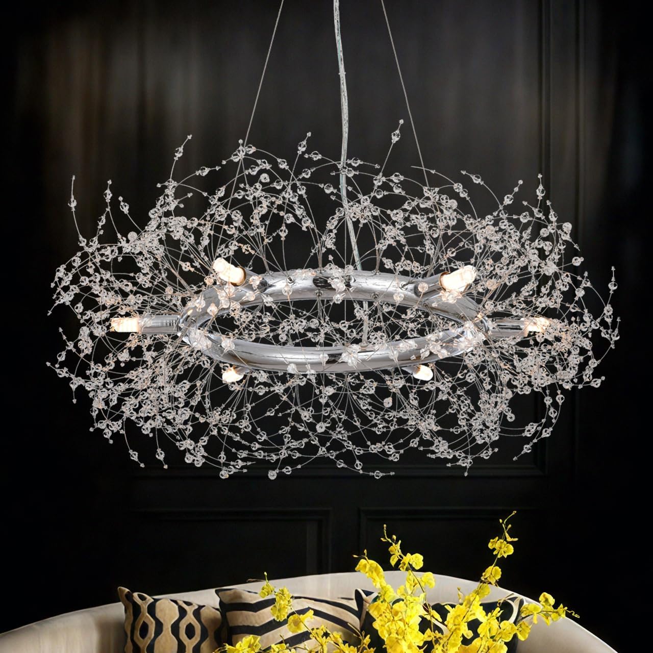 Round Luxe Gold Chandelier — 6-Light — 6-Light/Chandelier