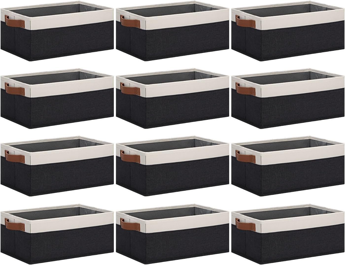 Beige Storage Bin — 11.8" — Small-11.8"x 7.87"x 5.11"-12pcs