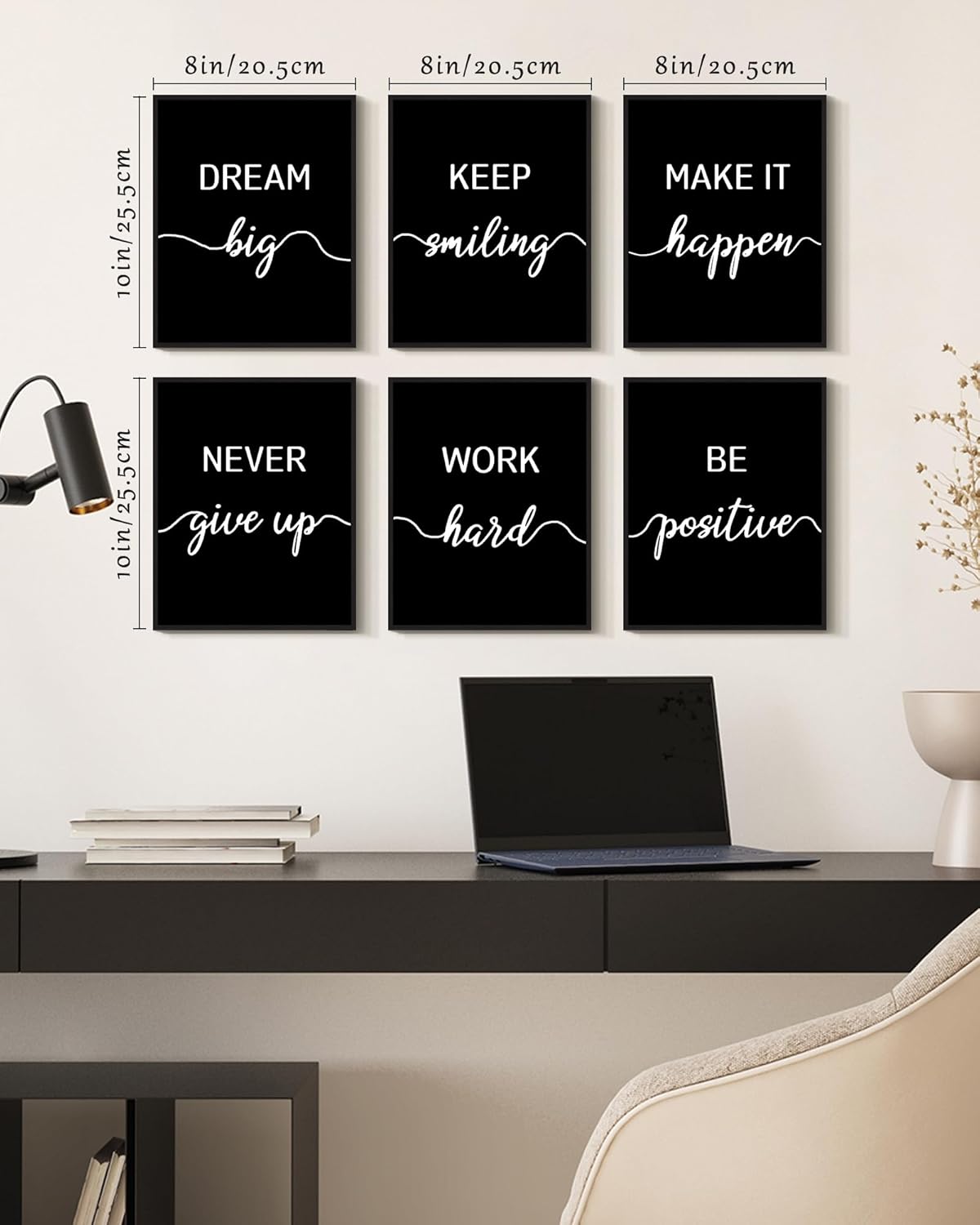 Framed White Wall Decor — 8" - View 2
