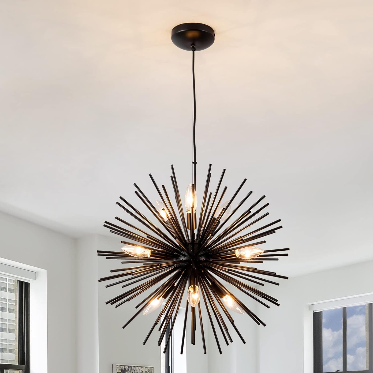 Luxe Black Chandelier — 6-Light — 9-Light