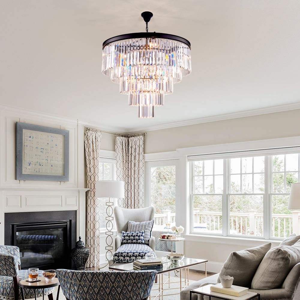 Adjustable Luxe Glass Chandelier - View 7