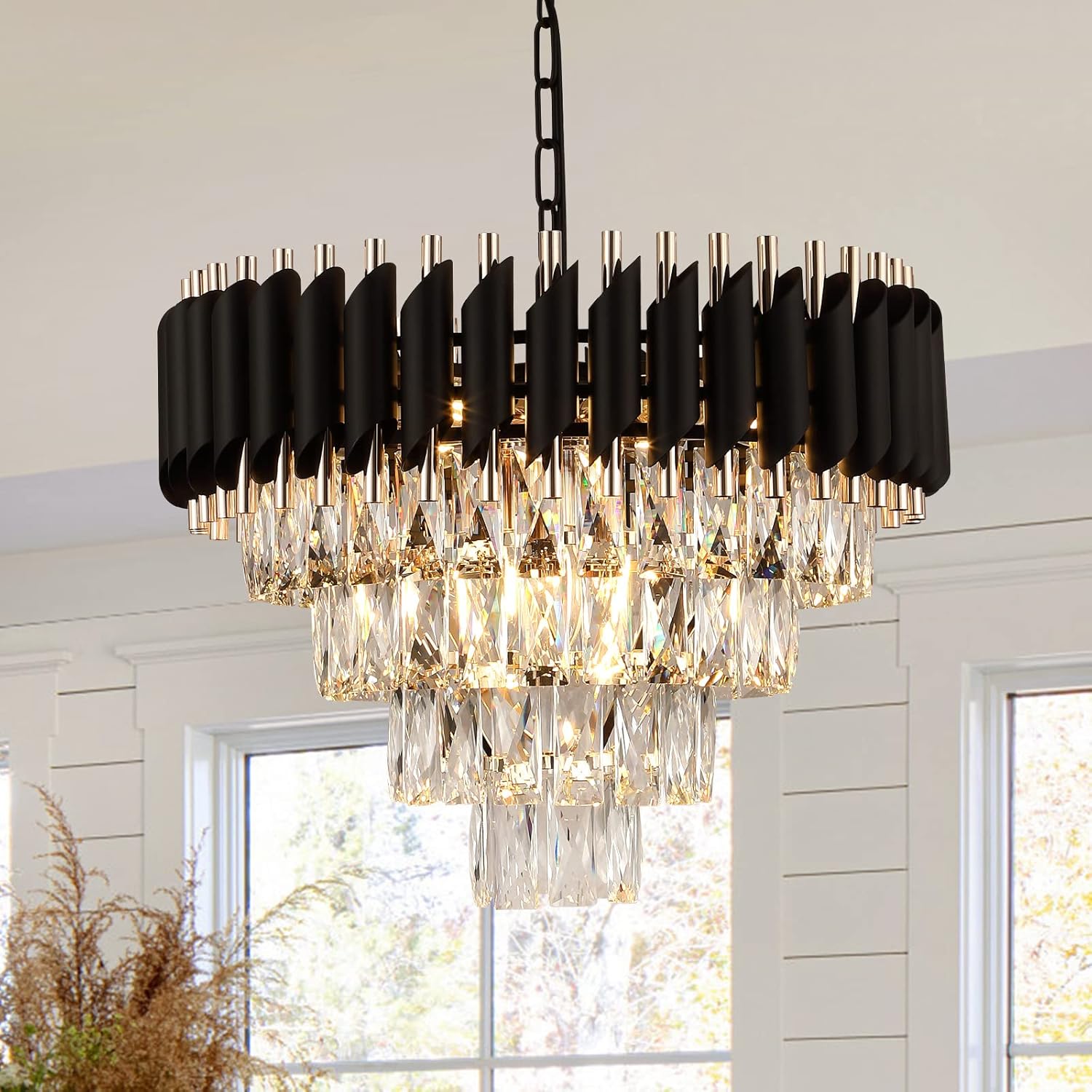 Luxe Black Chandelier — 20" — Black