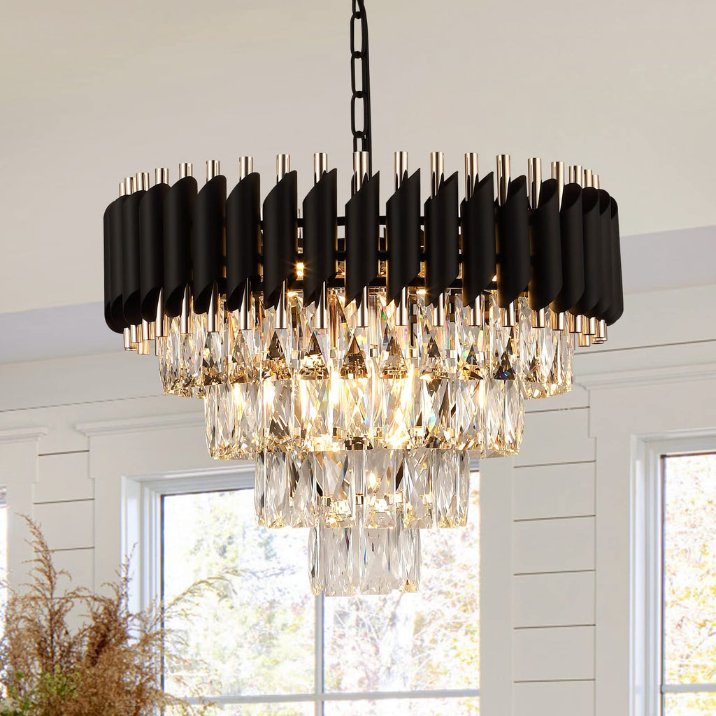 Luxe Black Chandelier — 20"