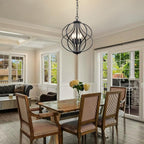 Modern Black Chandelier — 4-Light - View 3