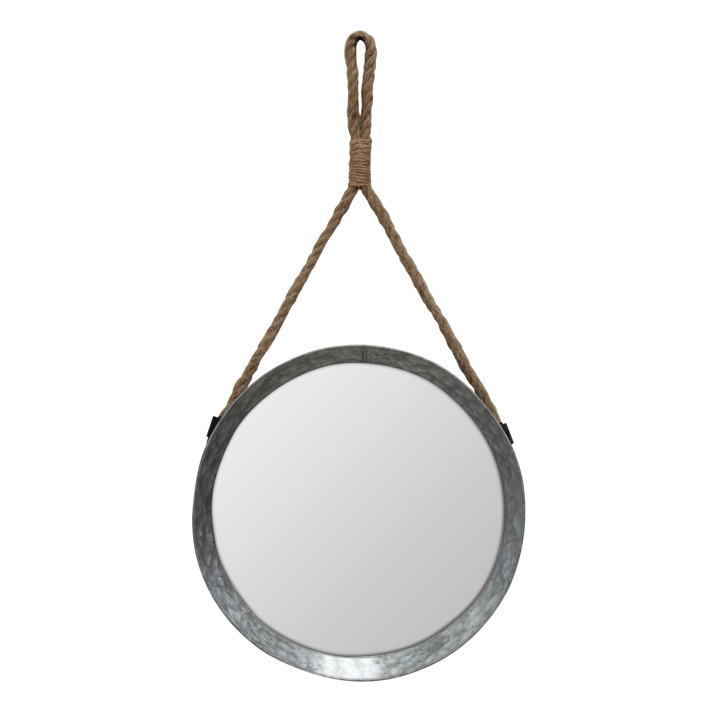 Round Farmhouse Metal Mirror — 11.9"