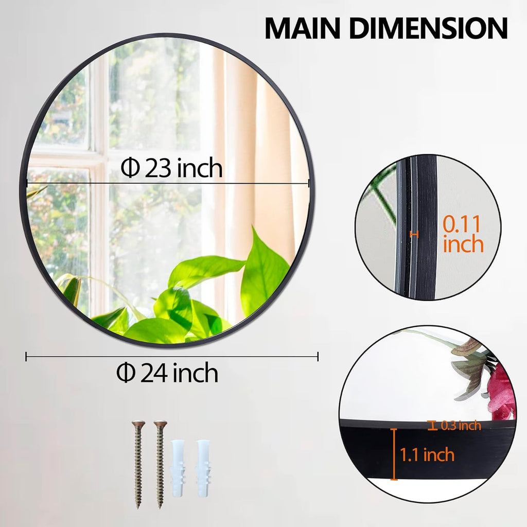 Metal Round Mirror — 24" - View 6