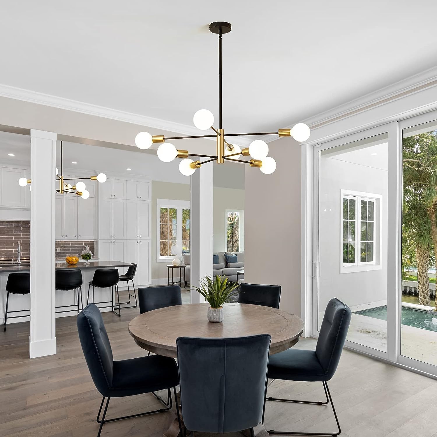 Adjustable Farmhouse Metal Chandelier — 8-Light - View 7