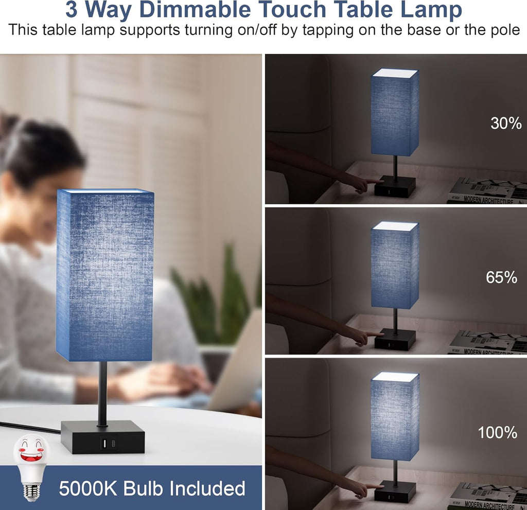 Dimmable Beige Table Lamp - View 2