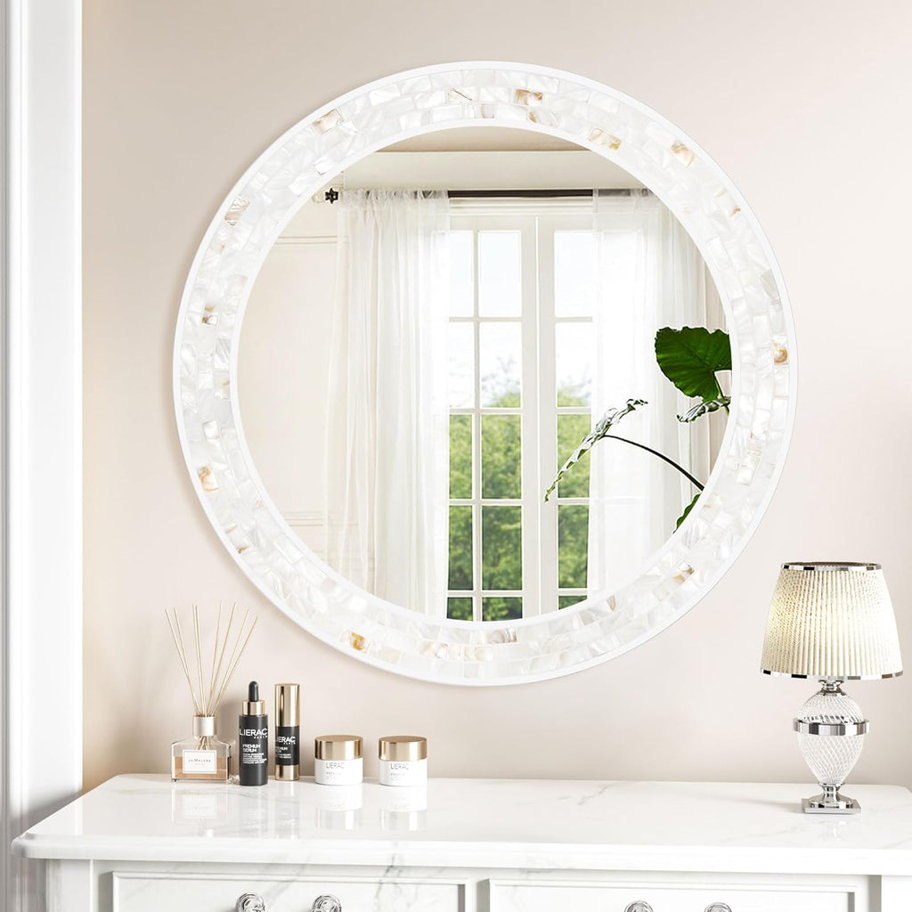Framed Brown Wall Mirror — 30" - View 4