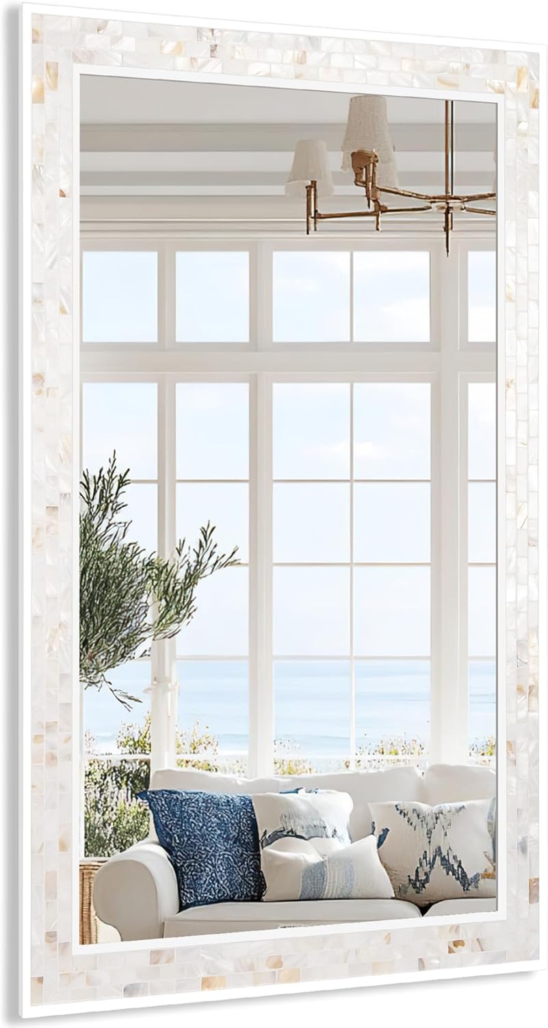 Framed Brown Wall Mirror — 30" — 28"L x 20"W